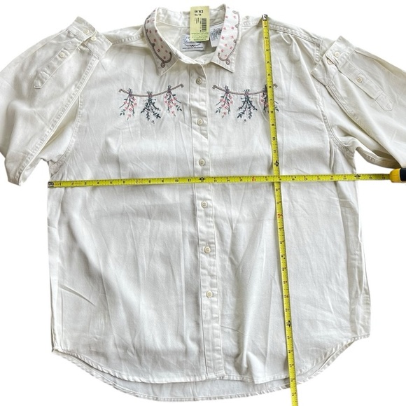 Vintage 2pc Northern Reflections Tan Embroidered Sweater Vest Long Sleeve Shirt - Picture 6 of 13